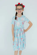 Grand Slam Glam Short Sleeve Pocket Twirl Dress