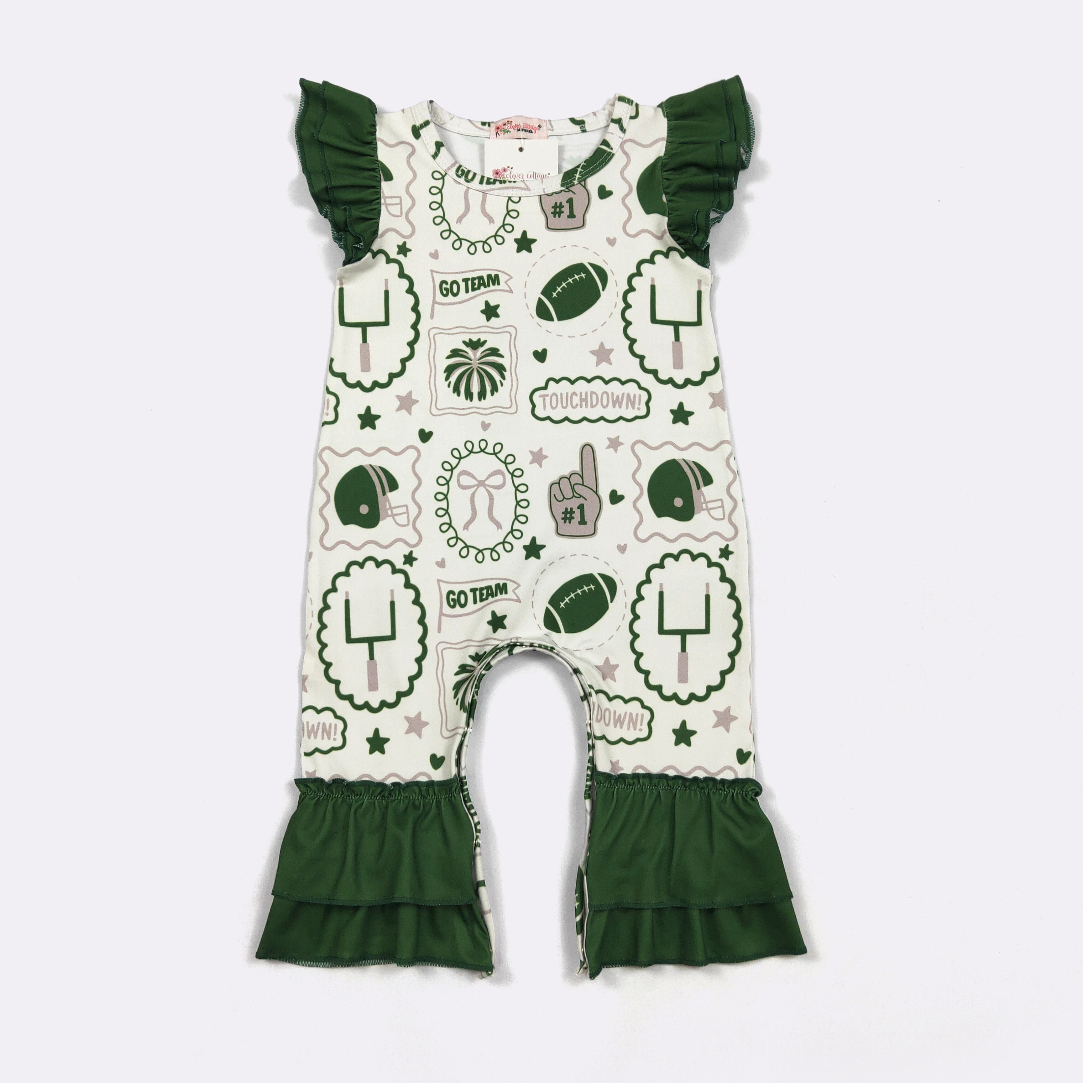 Green Go Team Baby Romper