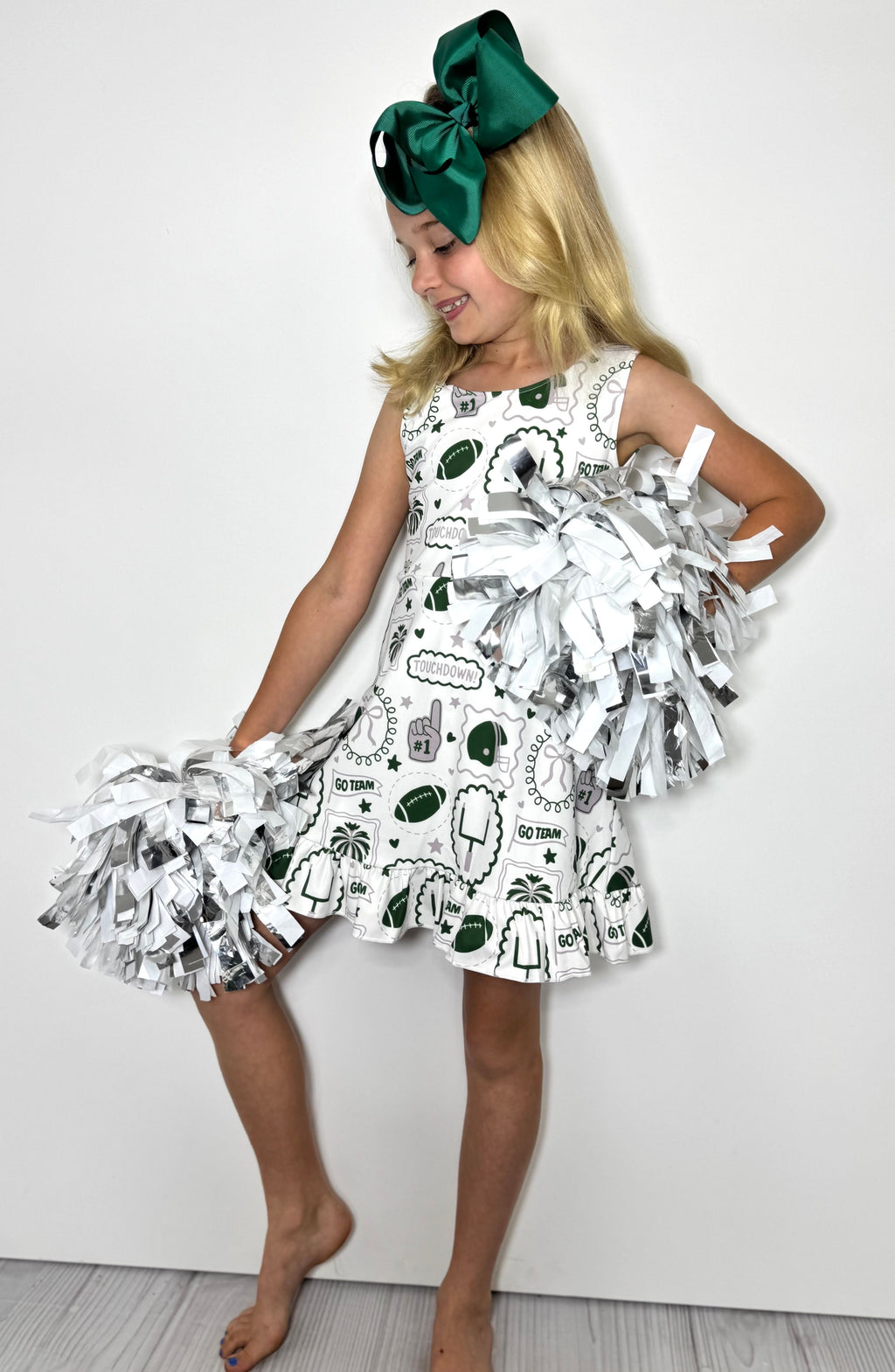 Green Go Team Girls Athletic Dress