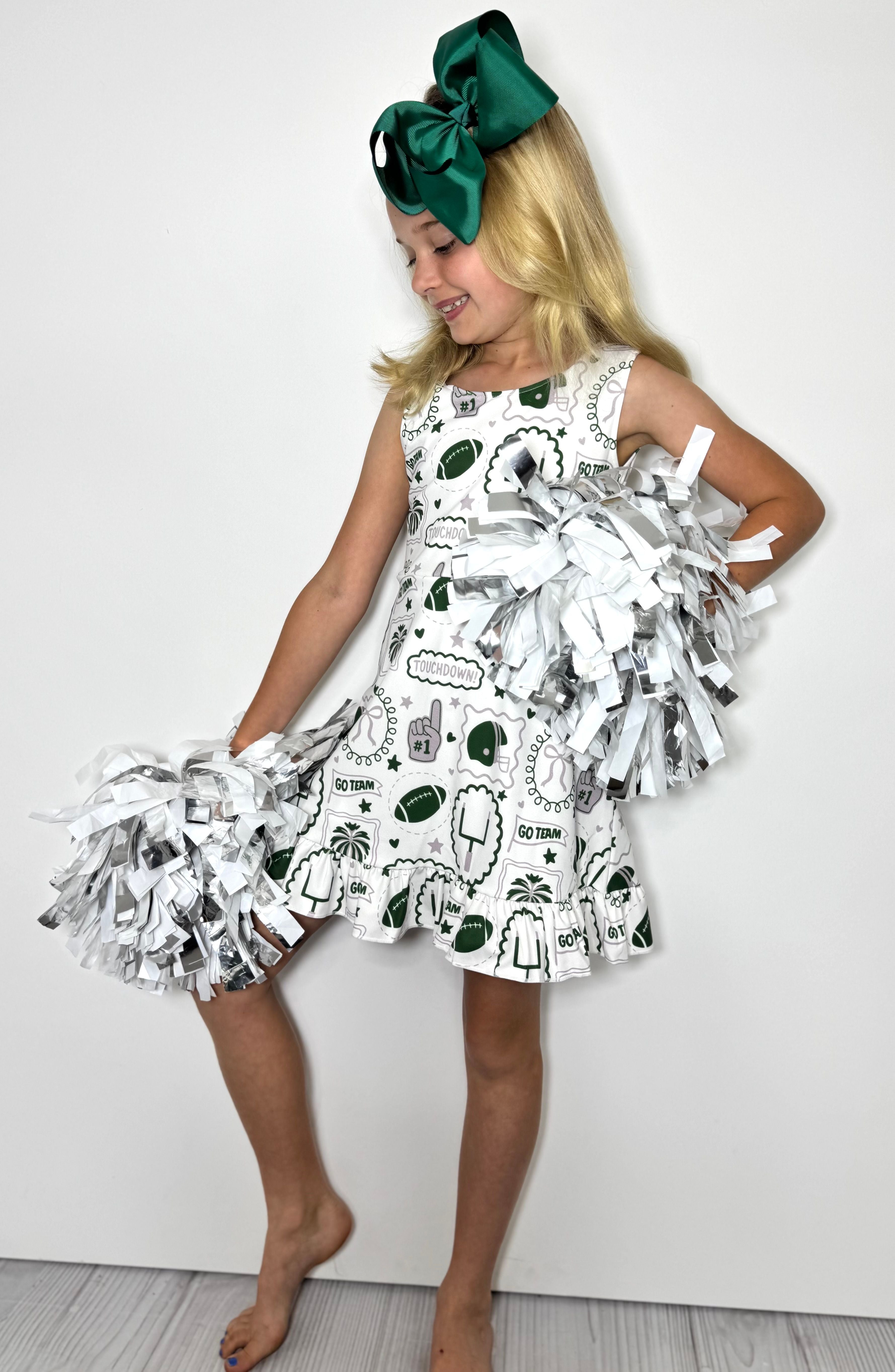 Green Go Team Girls Athletic Dress