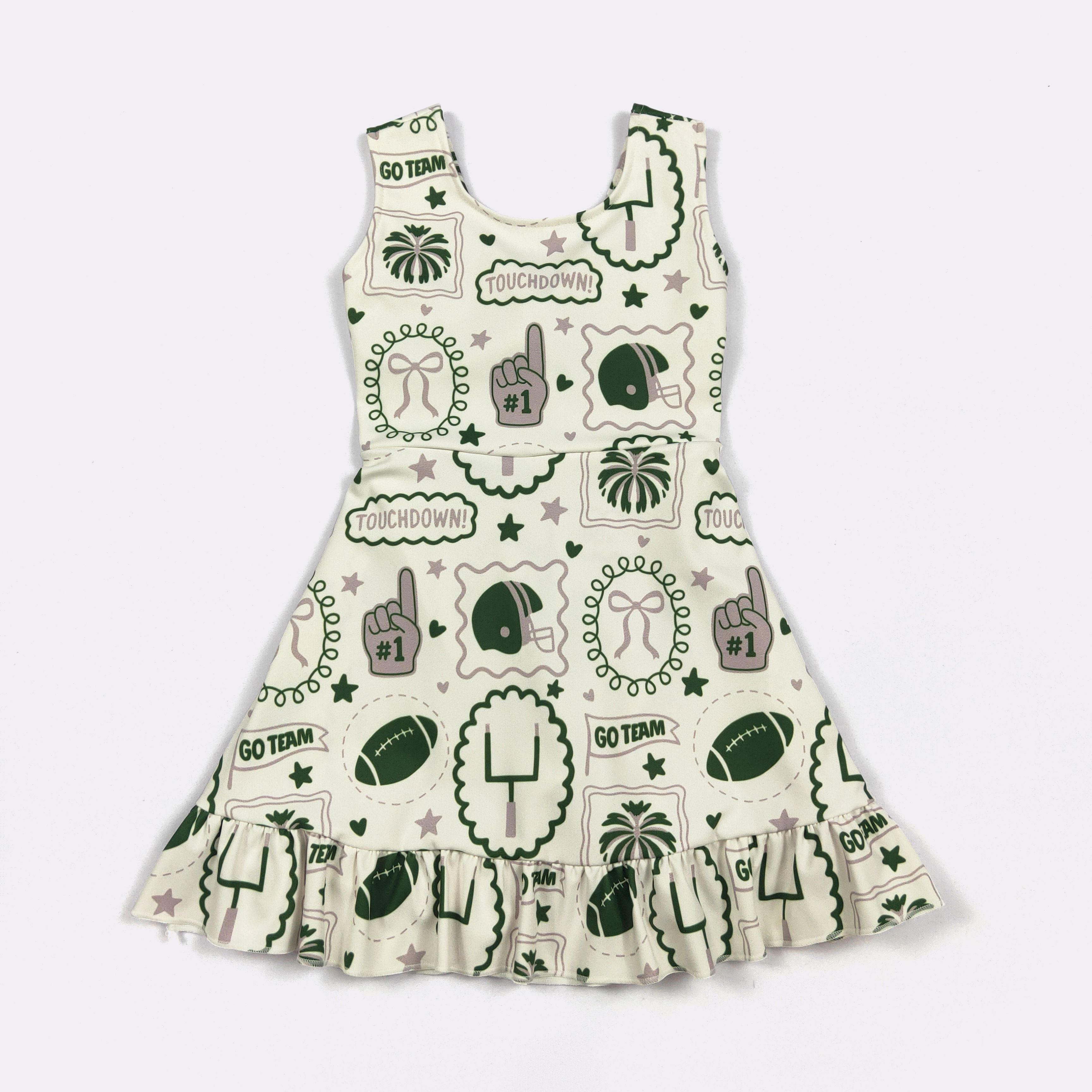 Green Go Team Girls Athletic Dress