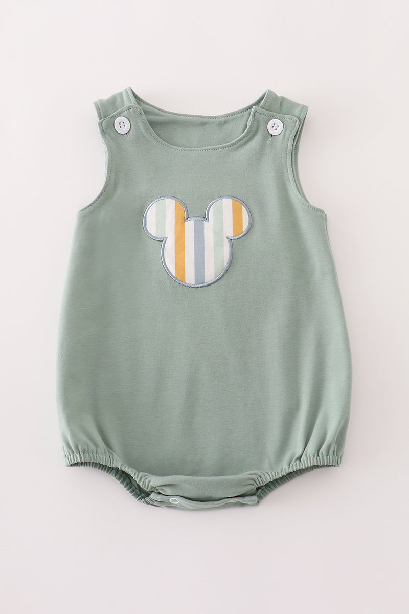 Green Mickey Mouse character applique bubble