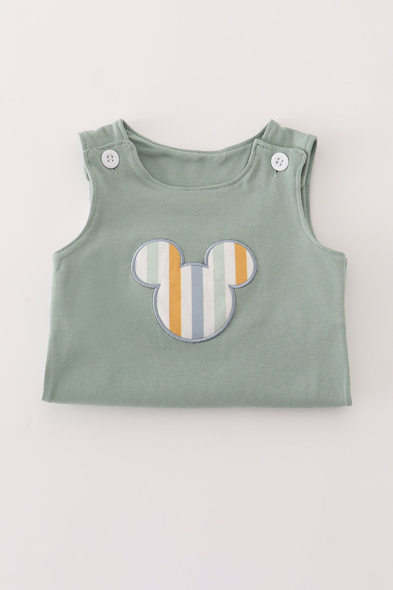 Green Mickey Mouse character applique bubble