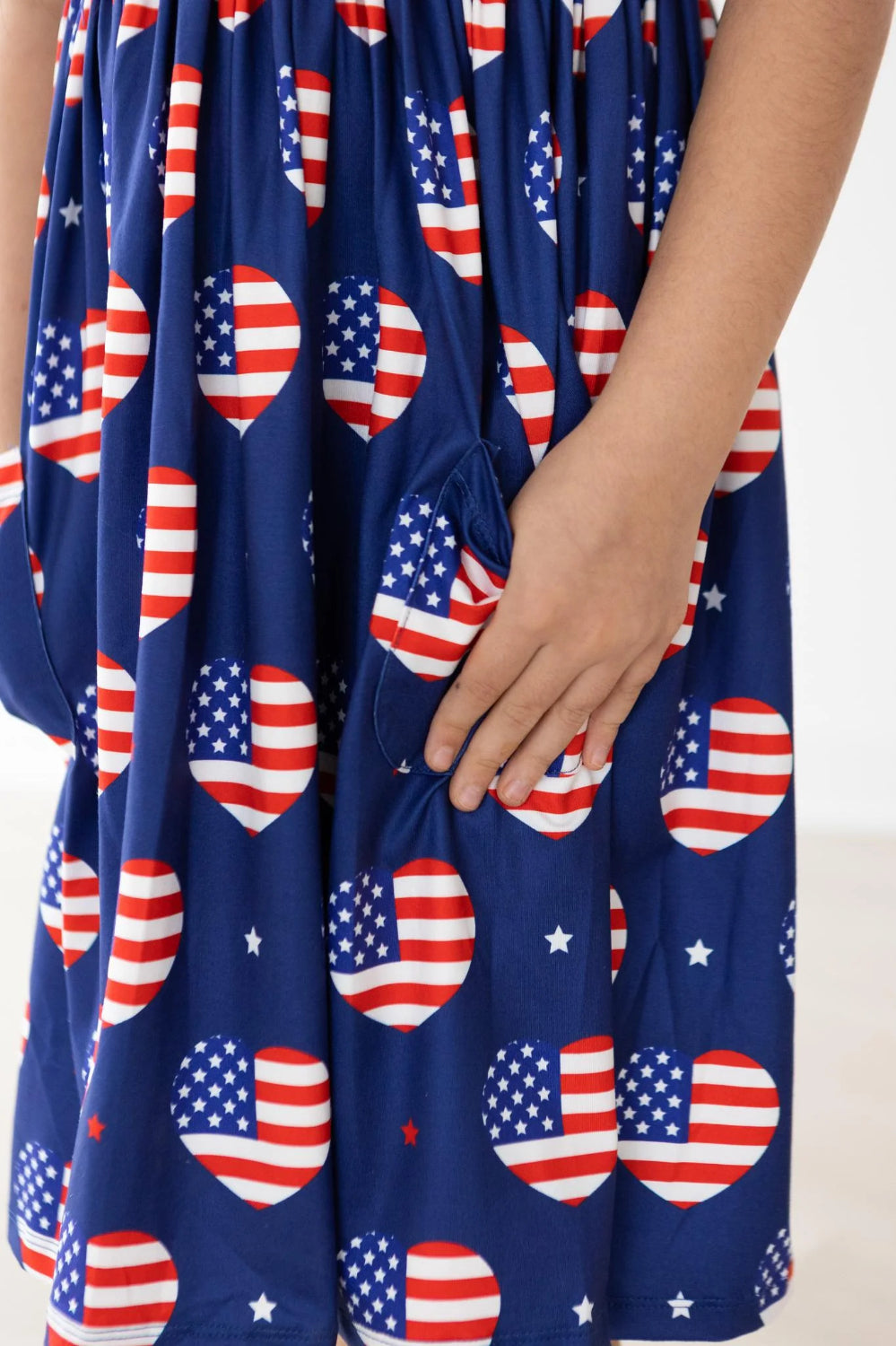 I Heart the USA Short Sleeve Pocket Twirl Dress