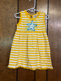 Blue Sea Star Yellow Stripe - Girl Dress