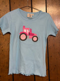Pink Tractor - Light Blue Girl Shirt
