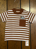 Grey Puppy in a Pocket Brown Striped - Boy Shirt