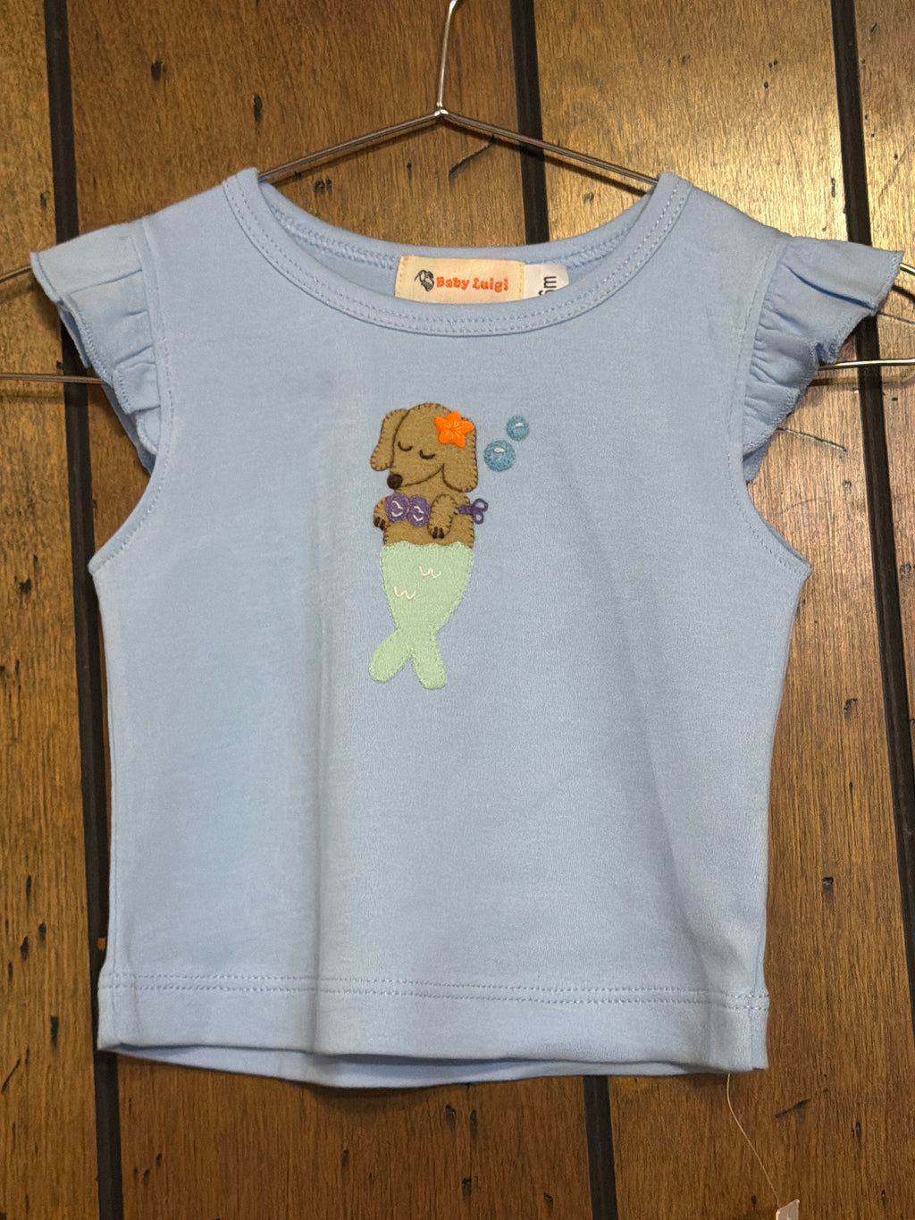 Mermaid Puppy Blue - Girl Shirt