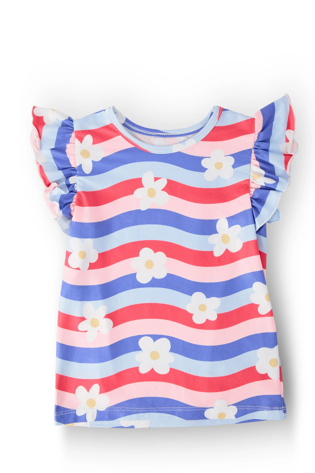 July Vibes Short Sleeve Ruffle Tee