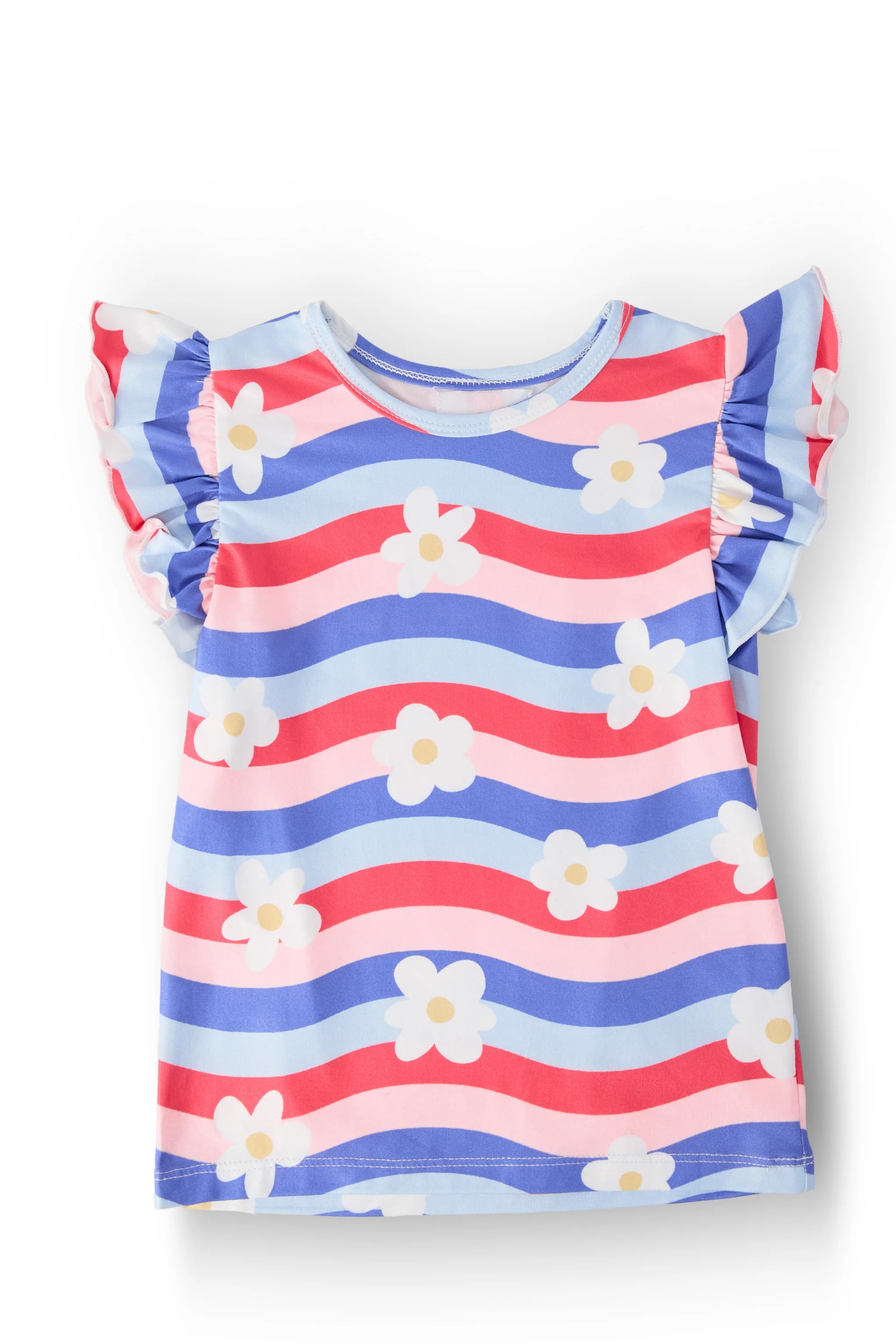 July Vibes Short Sleeve Ruffle Tee