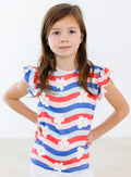 July Vibes Short Sleeve Ruffle Tee