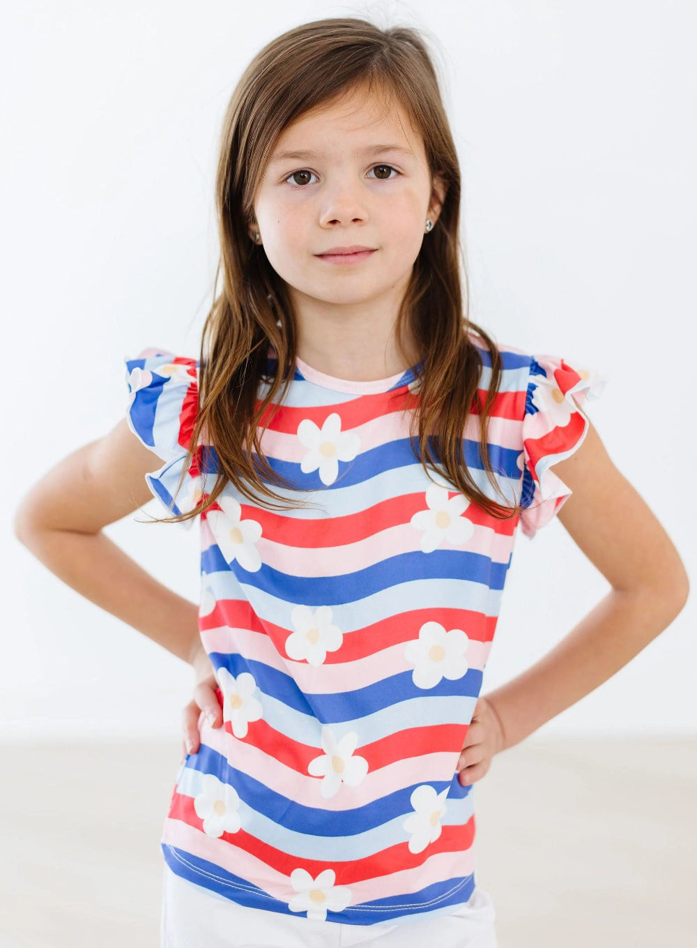 July Vibes Short Sleeve Ruffle Tee