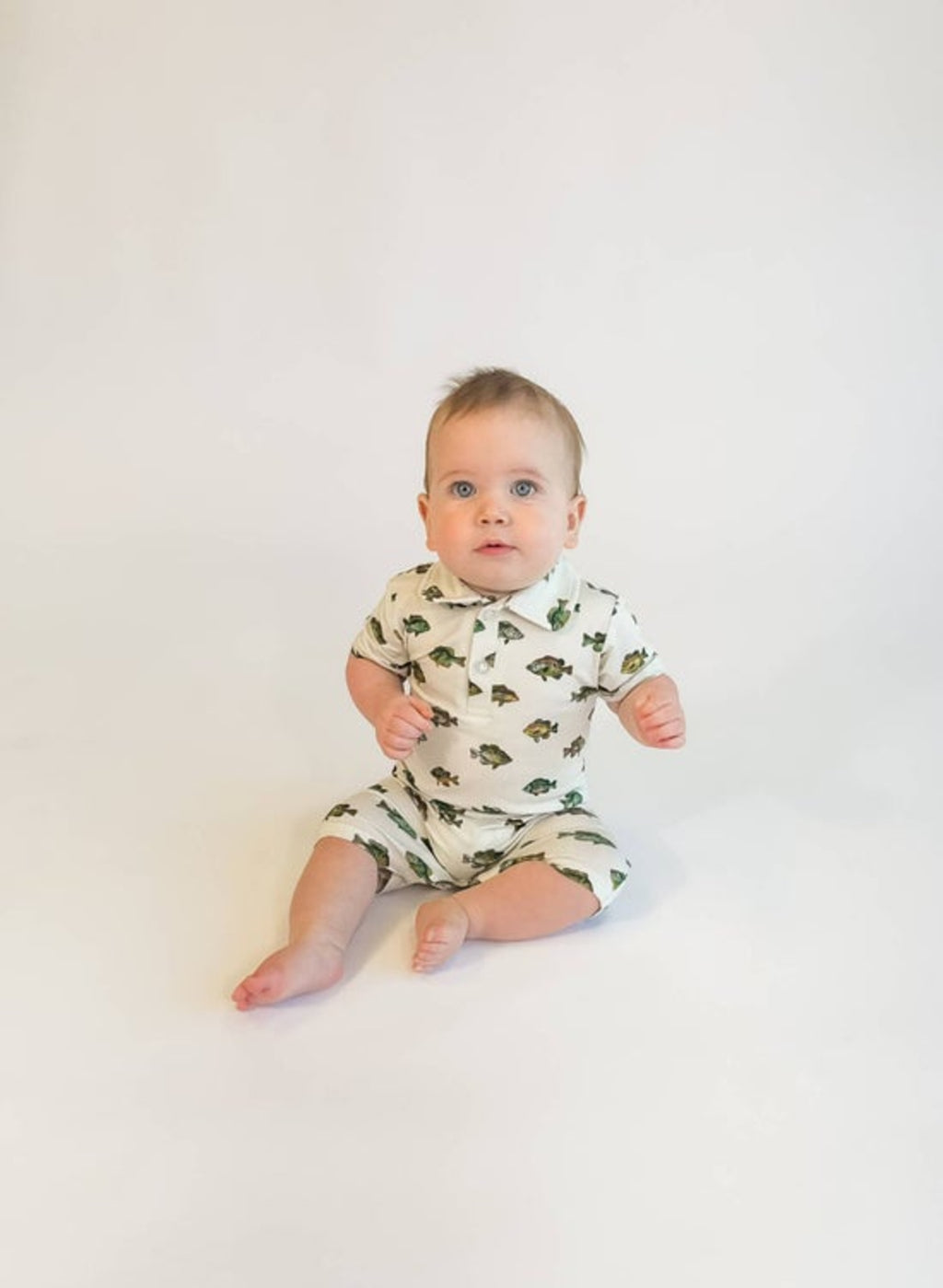 Lake Fish - Short Sleeve Polo Romper