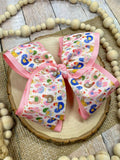 Little Chicken Patch Print Double Layer XL Hair Bow | Clip Only