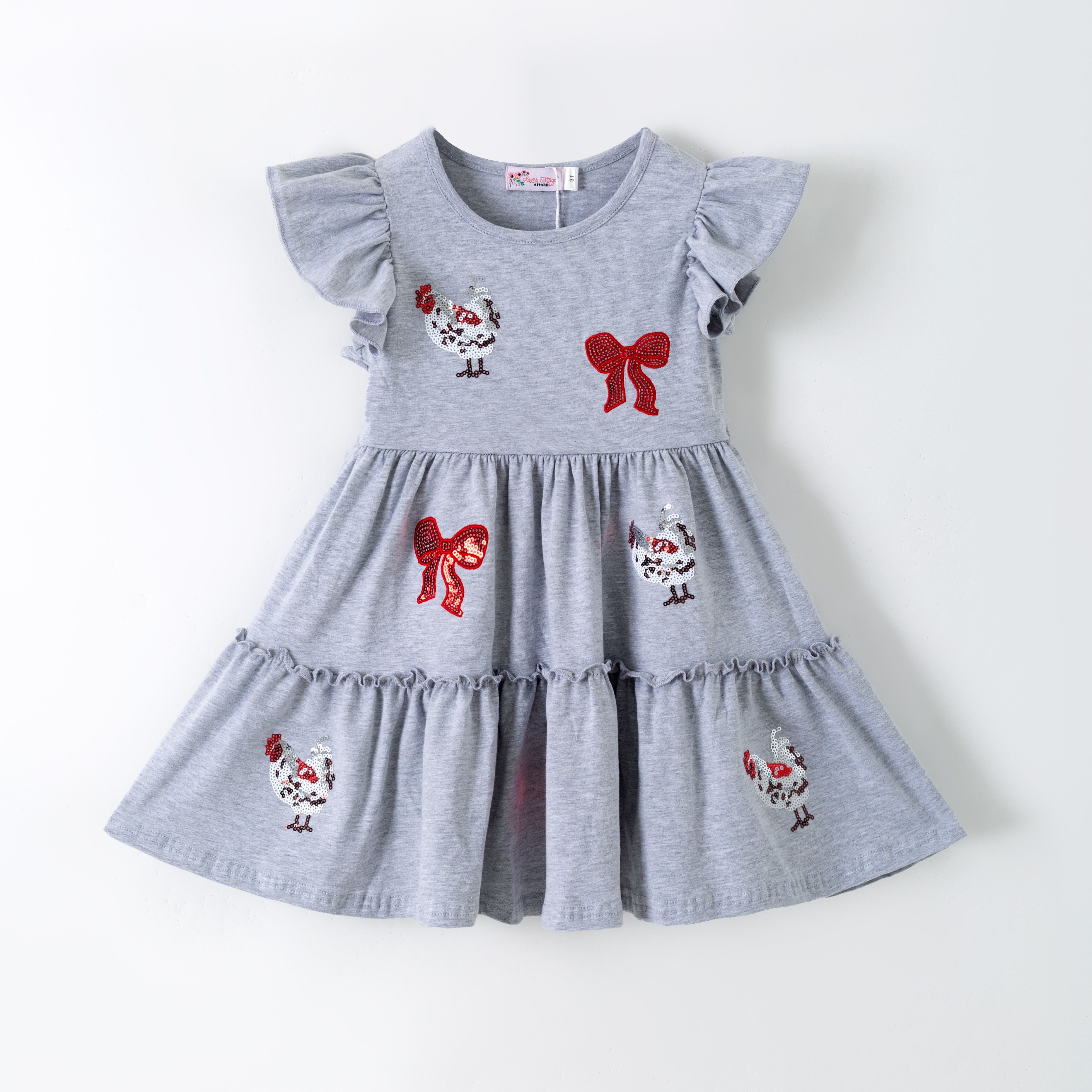 Little Miss Hen Sequin Girls Dress