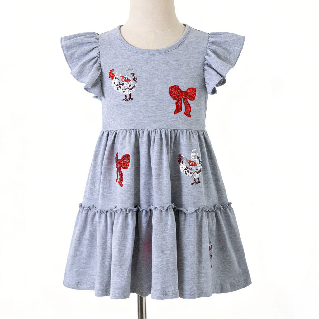 Little Miss Hen Sequin Girls Dress