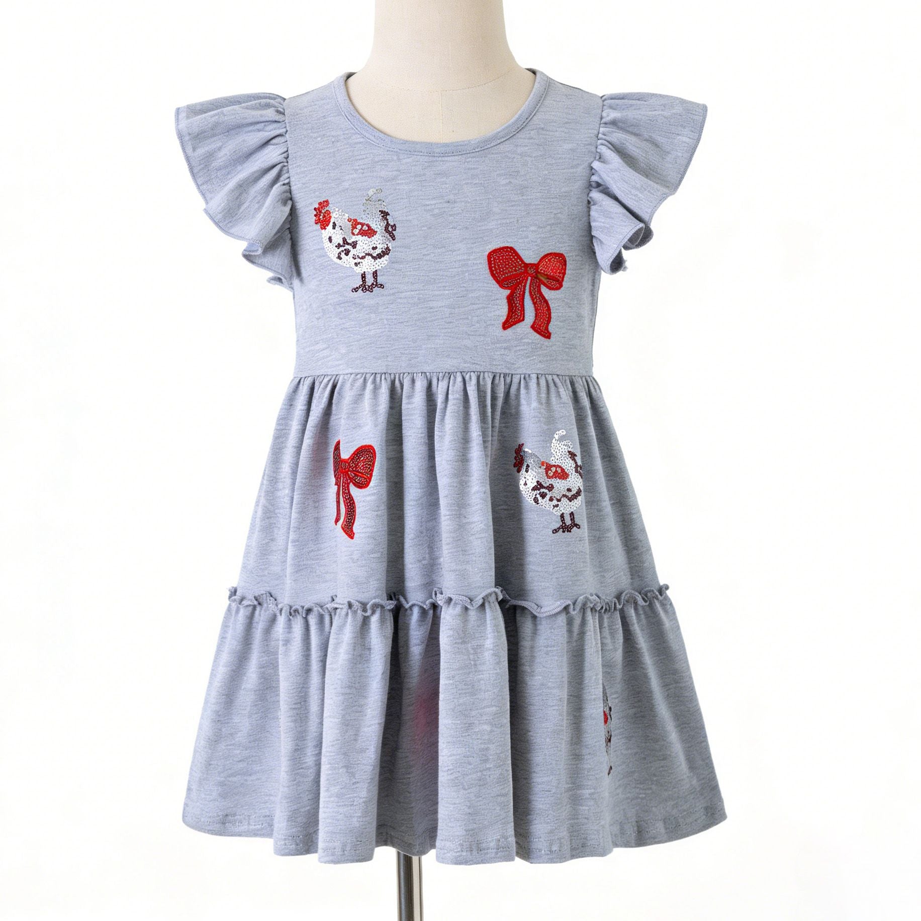 Little Miss Hen Sequin Girls Dress