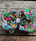 MULTI-COLOR CACTUS PRINTED HAIR BOWS.