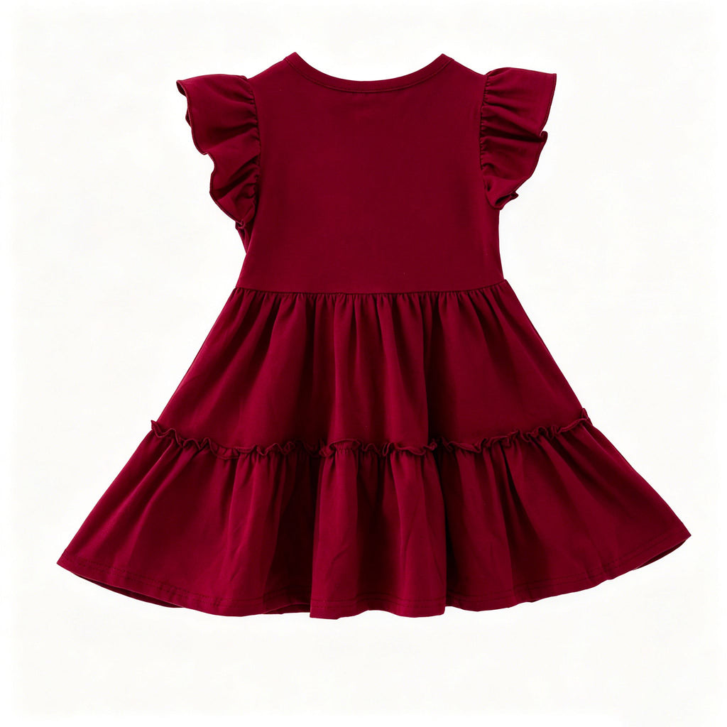 Maroon Football Sequin Girls Dress