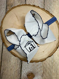 Nativity Scene Embroidered Hair Bow Headband: Christmas 2025
