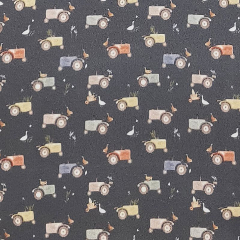 Navy Tractor Boy Collar Shirt