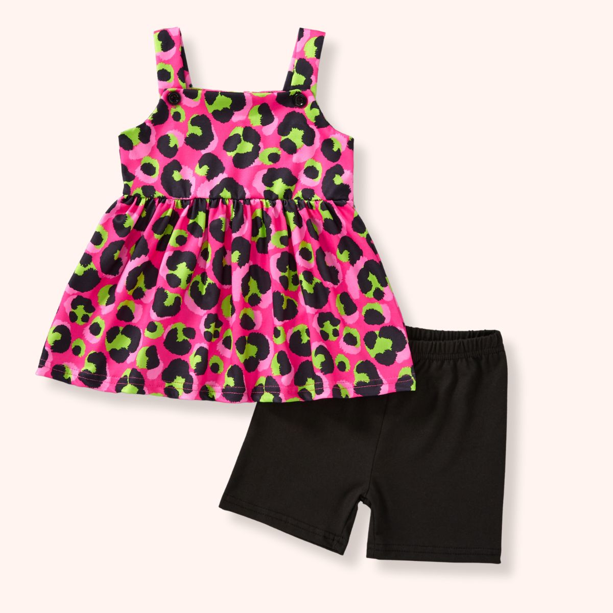Neon Leopard 2 piece shorts outfits