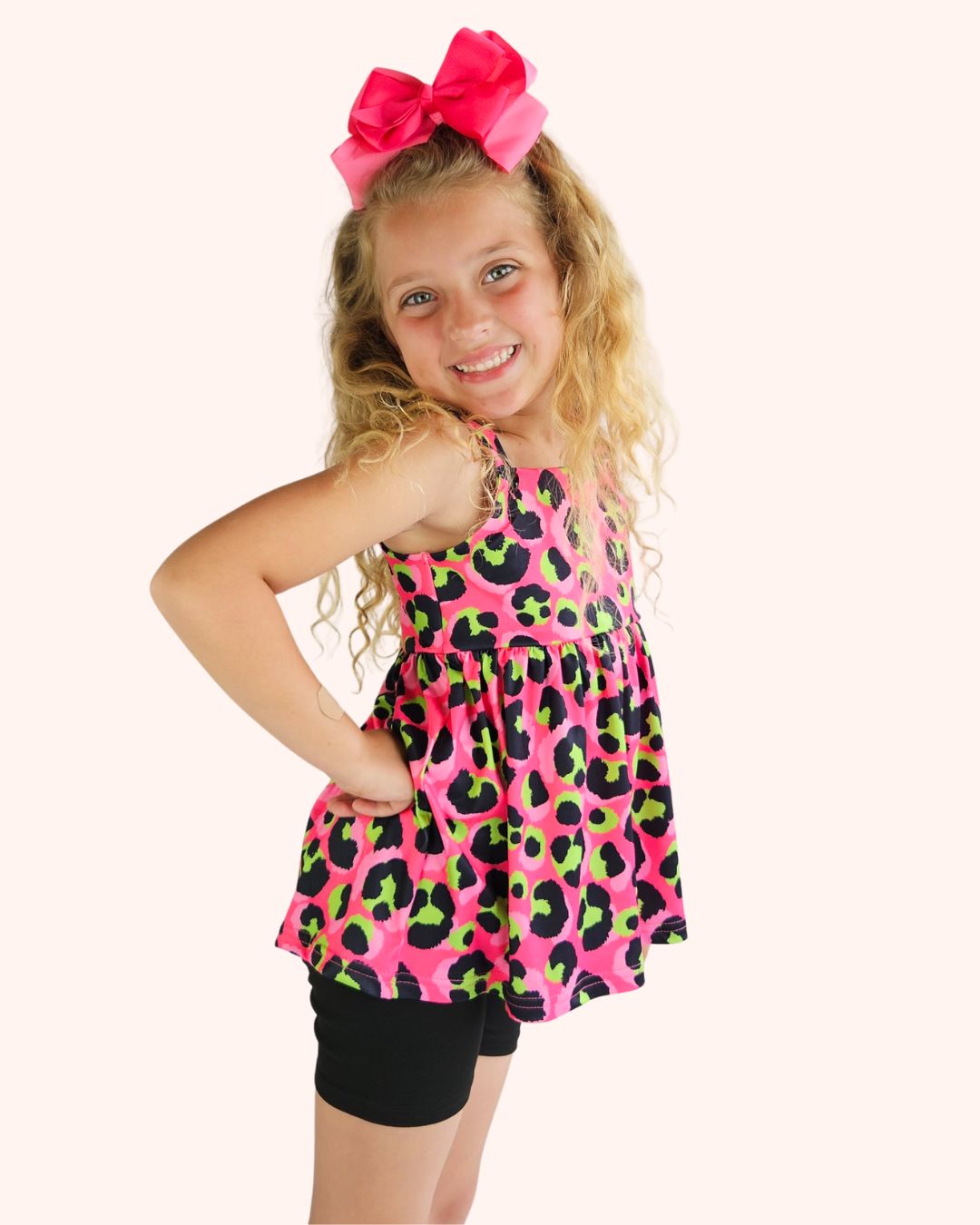 Neon Leopard 2 piece shorts outfits
