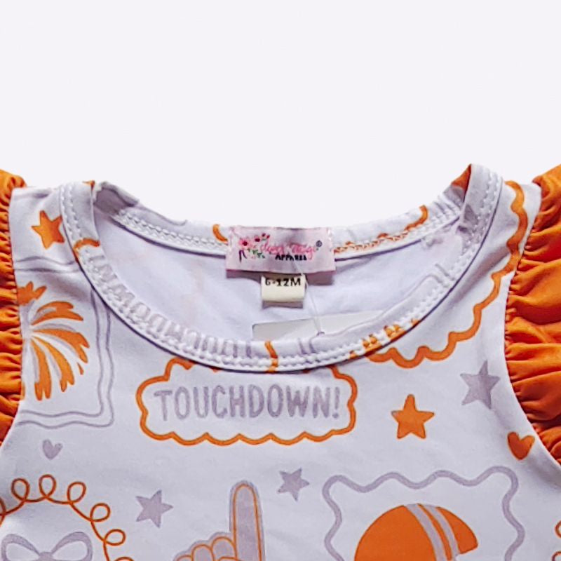 Orange Go Team Baby Romper