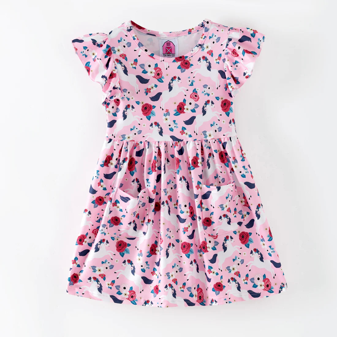 Ponies & Roses Flutter Sleeve Dress