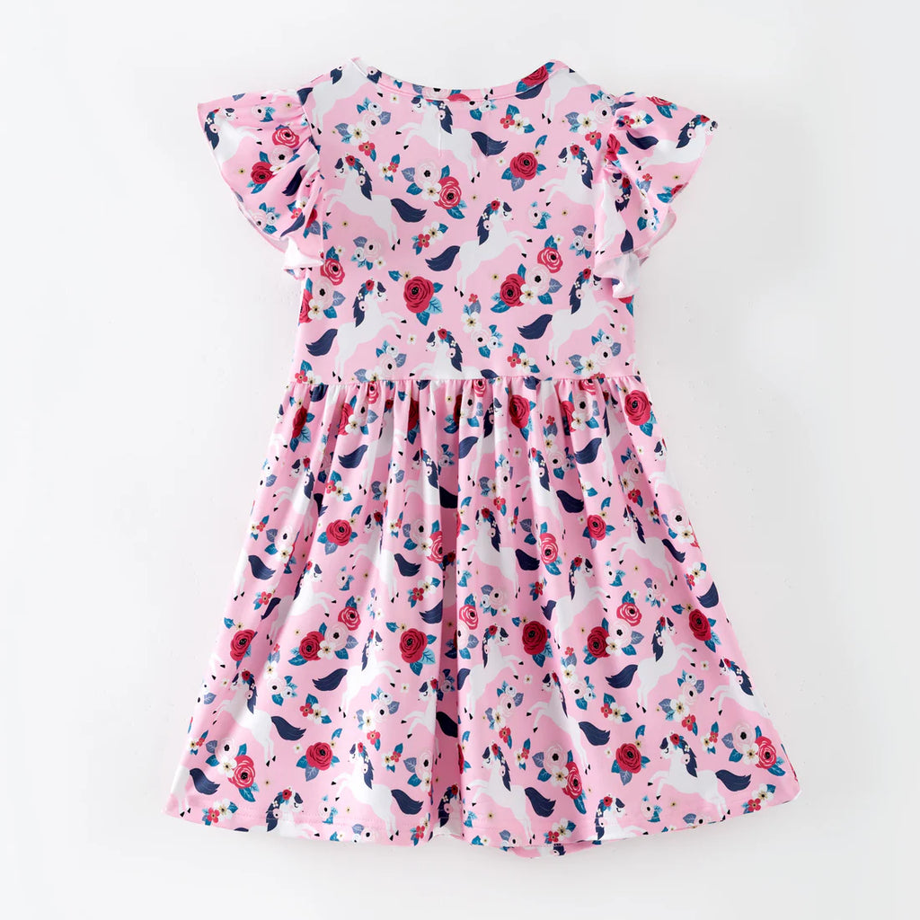 Ponies & Roses Flutter Sleeve Dress