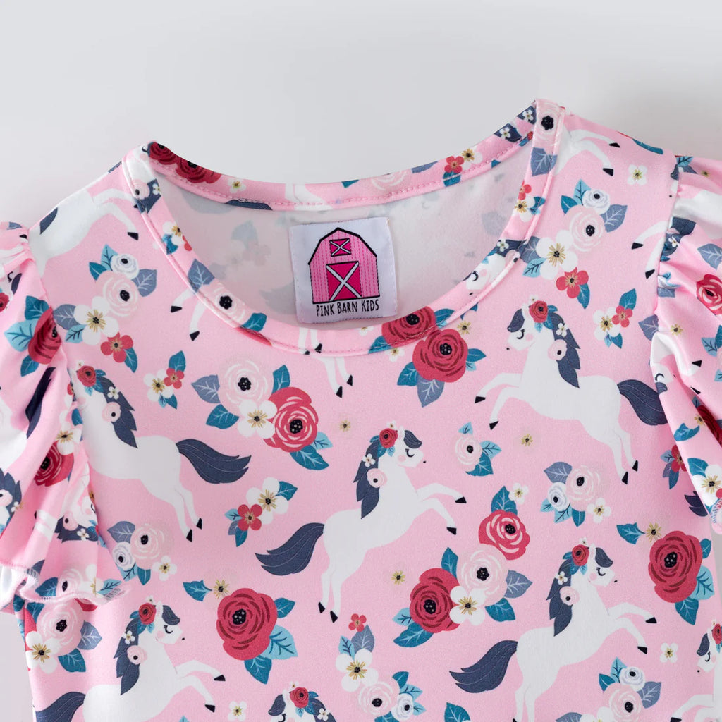 Ponies & Roses Flutter Sleeve Dress