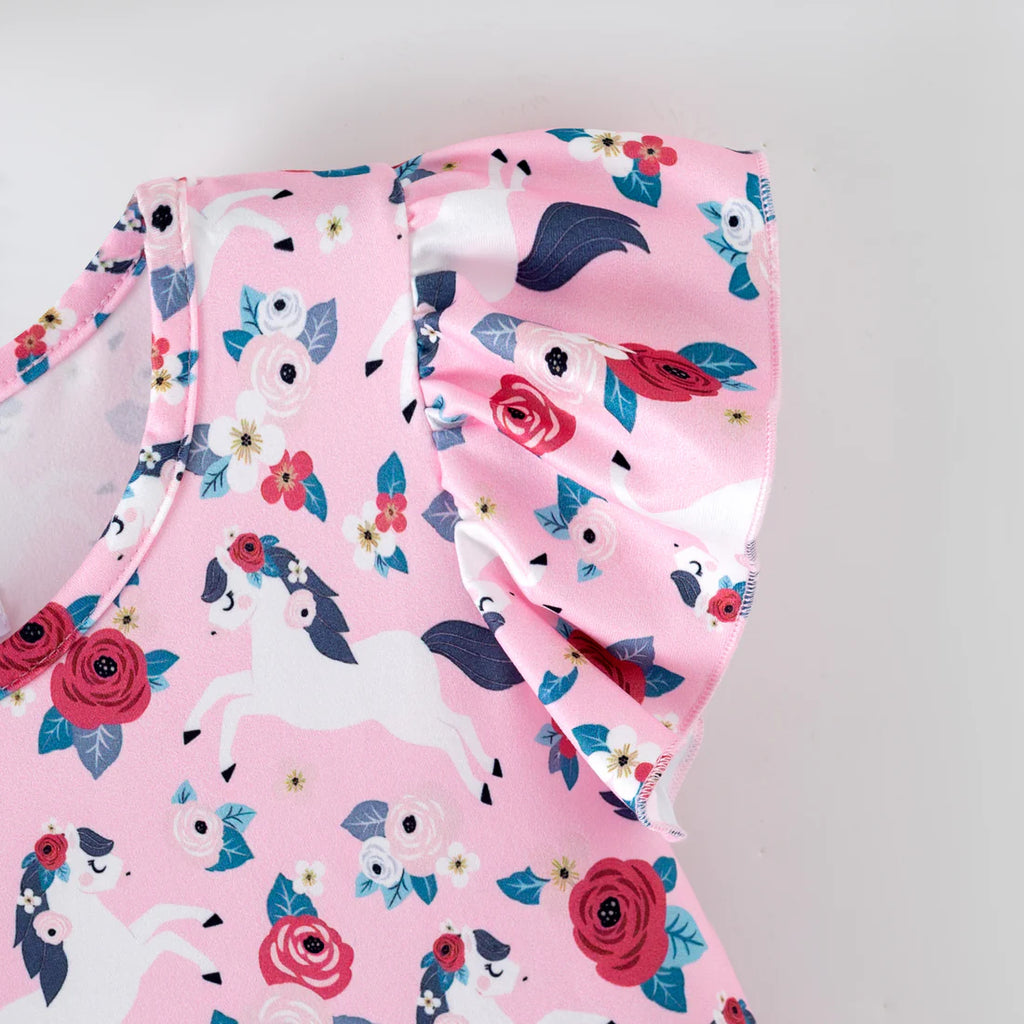 Ponies & Roses Flutter Sleeve Dress