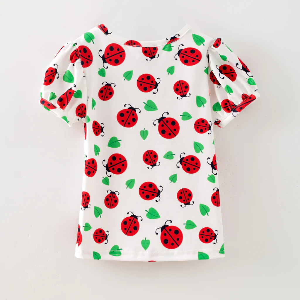 Puffed Sleeve Top Ladybug