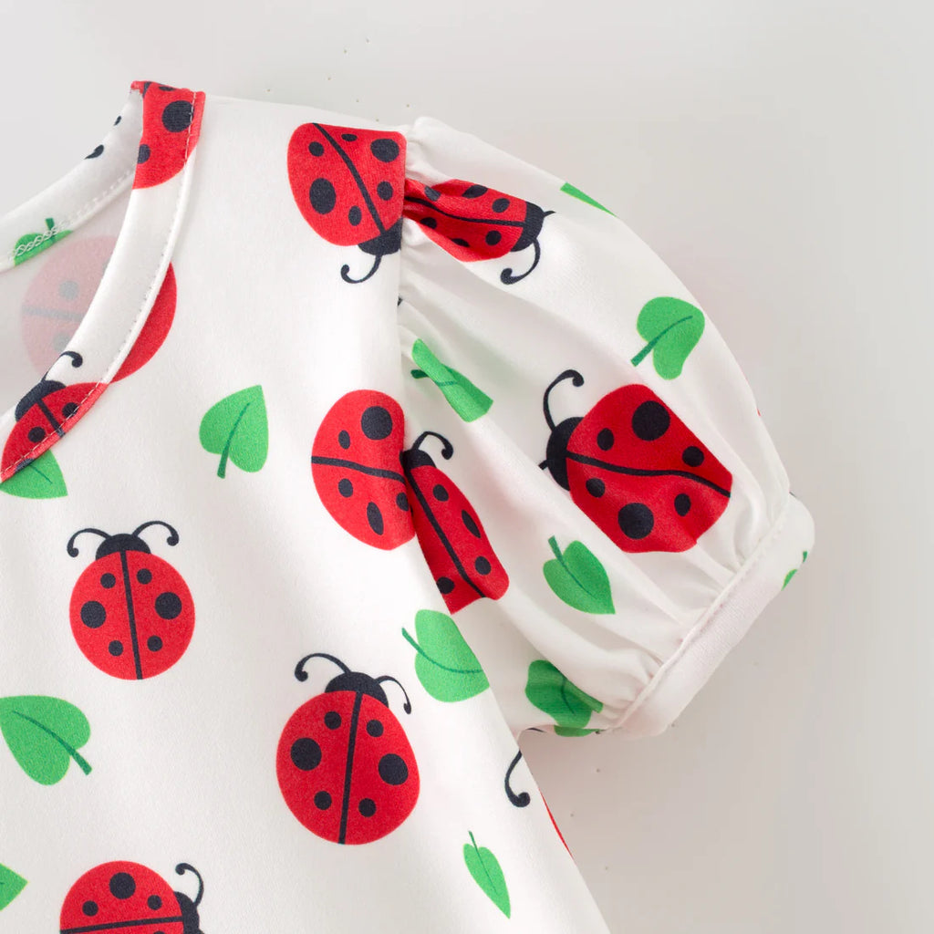 Puffed Sleeve Top Ladybug