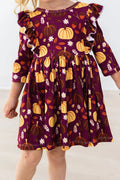 Pumpkin Patch 3/4 Ruffle Twirl Dress