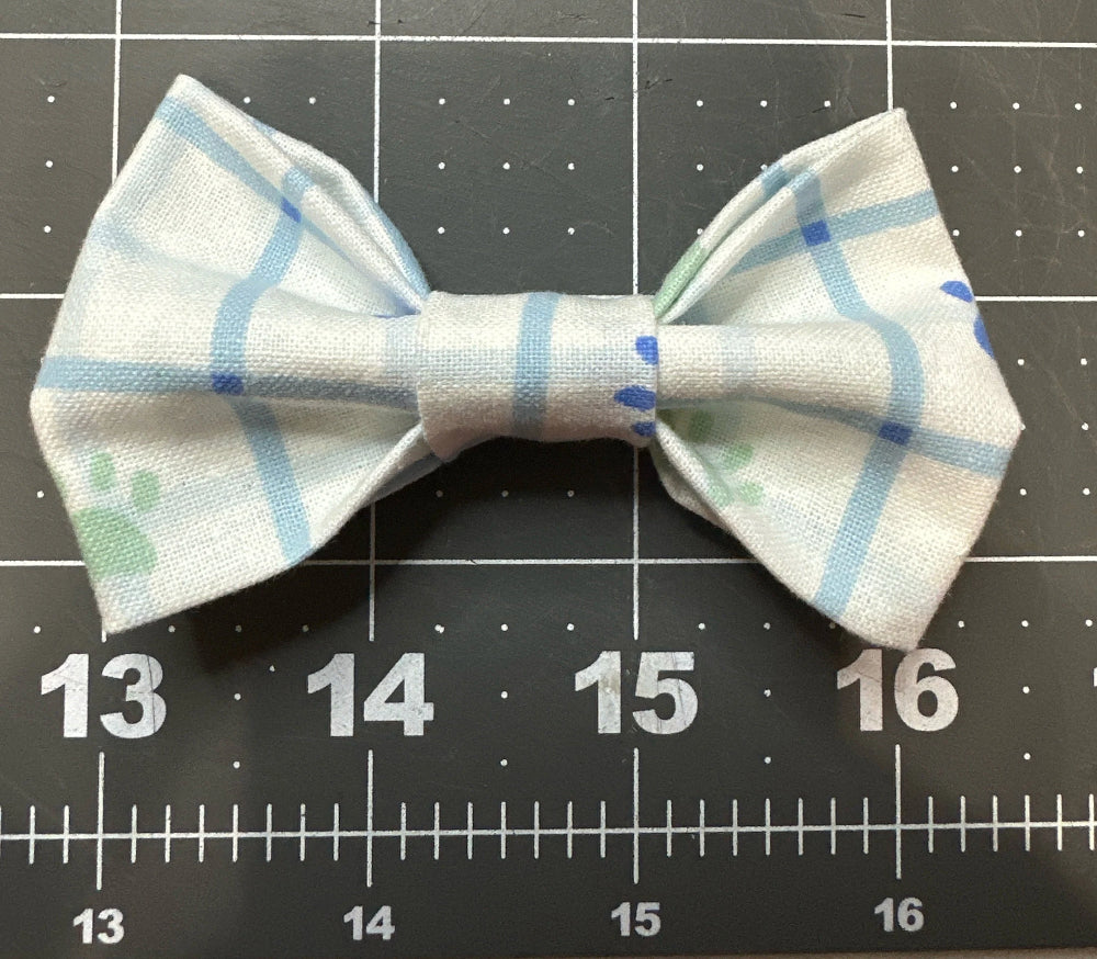 Puppy paws and Plaid Bow Tie
