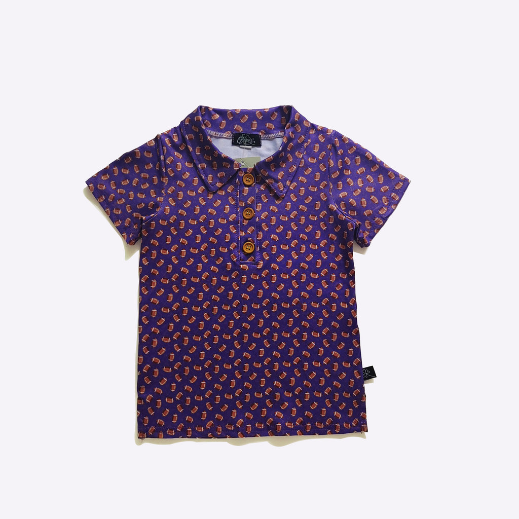 Purple Football Collar Shirt