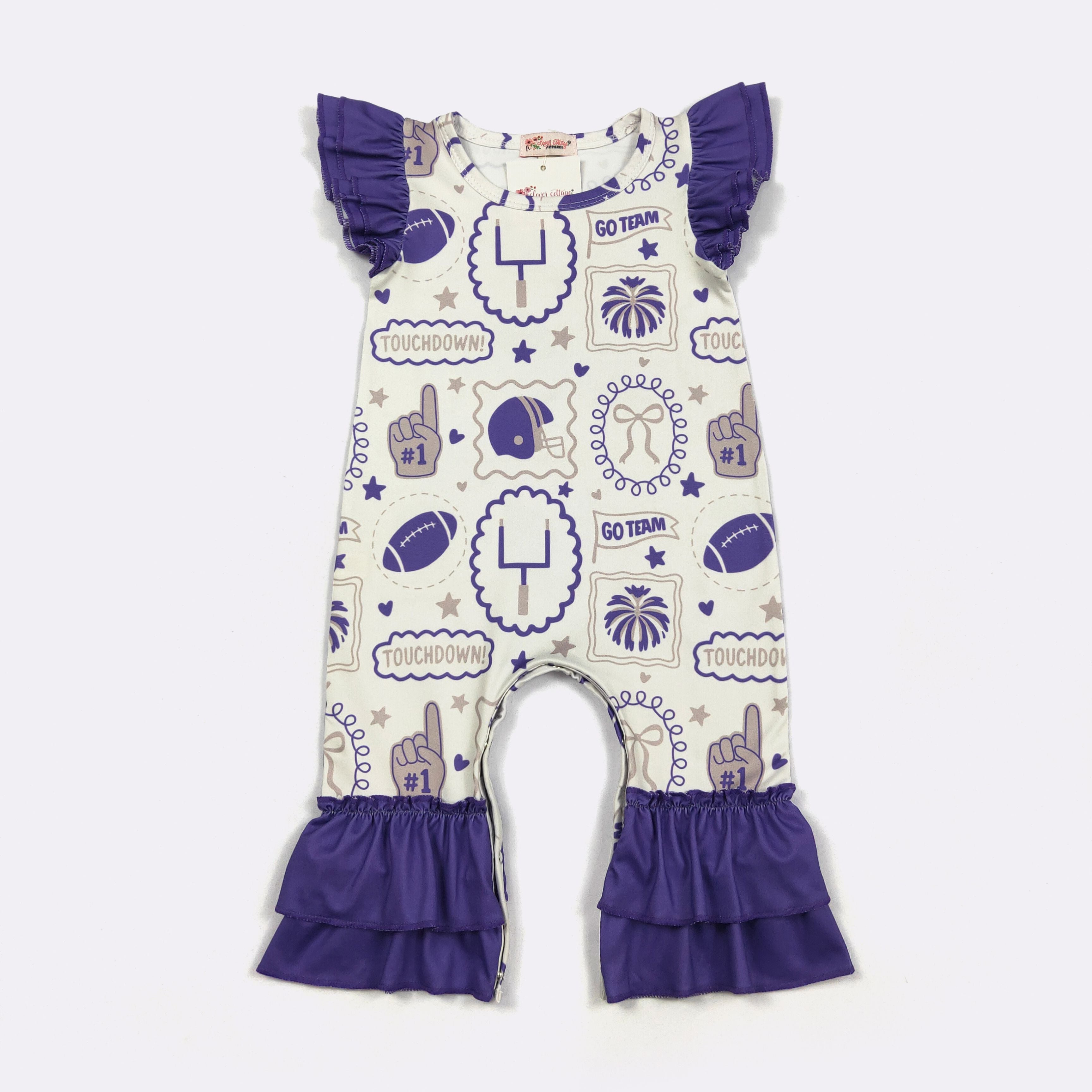 Purple Go Team Baby Romper