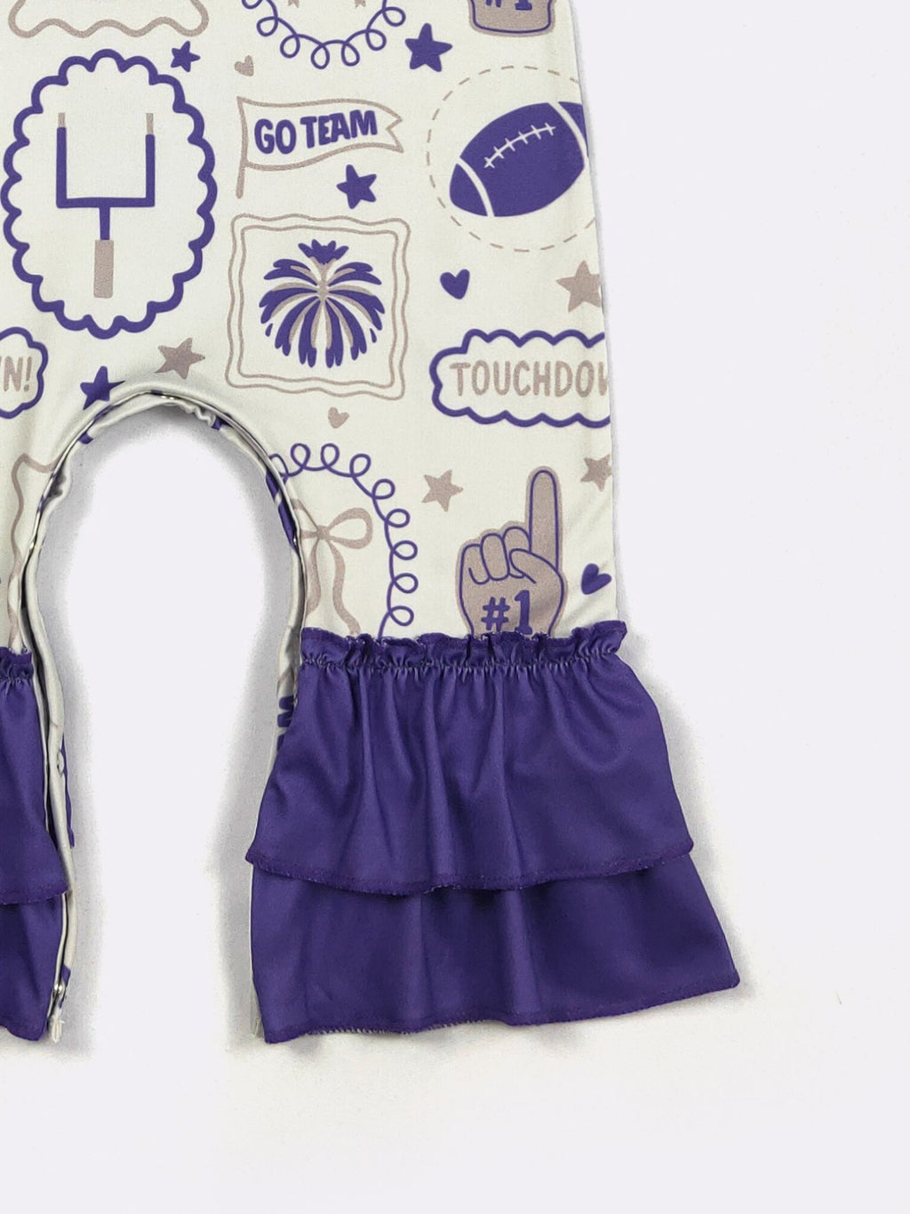 Purple Go Team Baby Romper