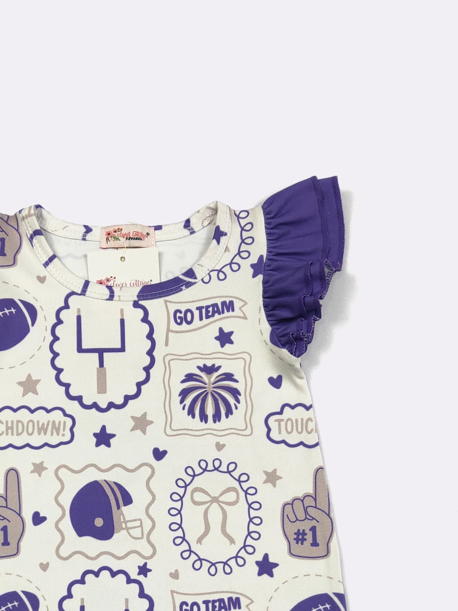 Purple Go Team Baby Romper