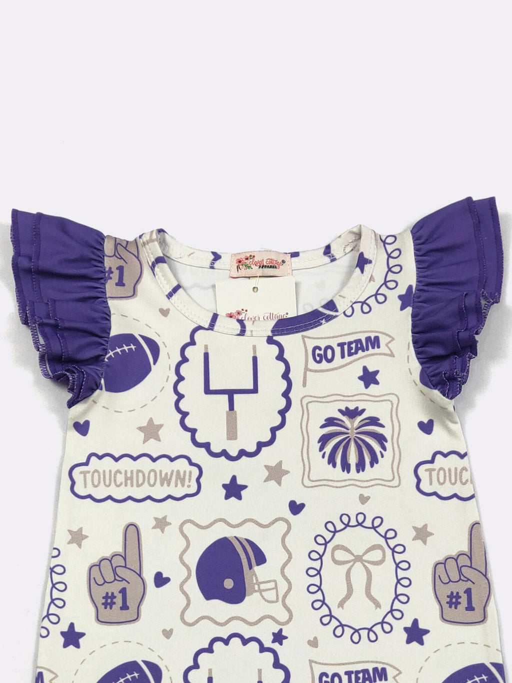 Purple Go Team Baby Romper