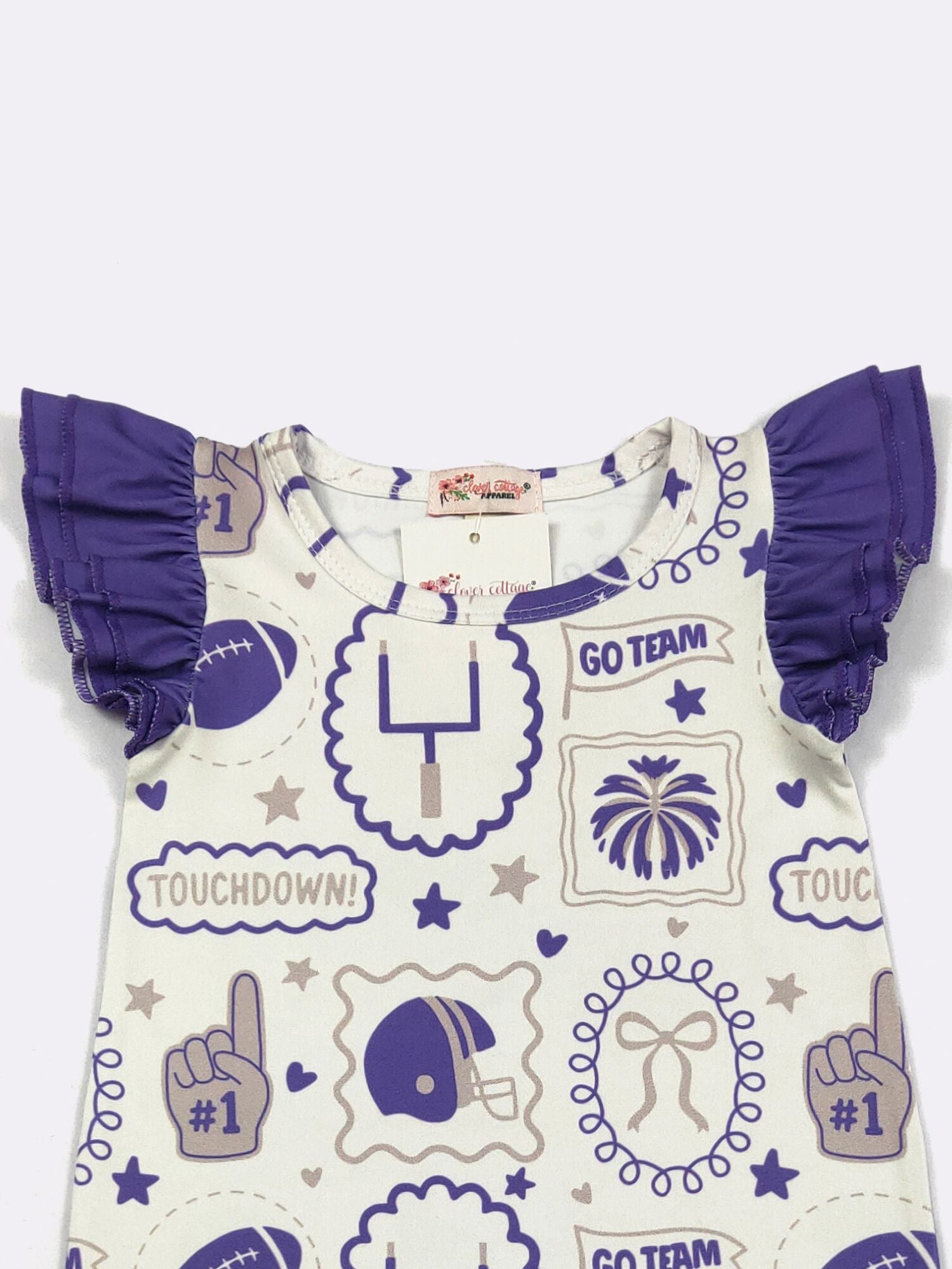 Purple Go Team Baby Romper