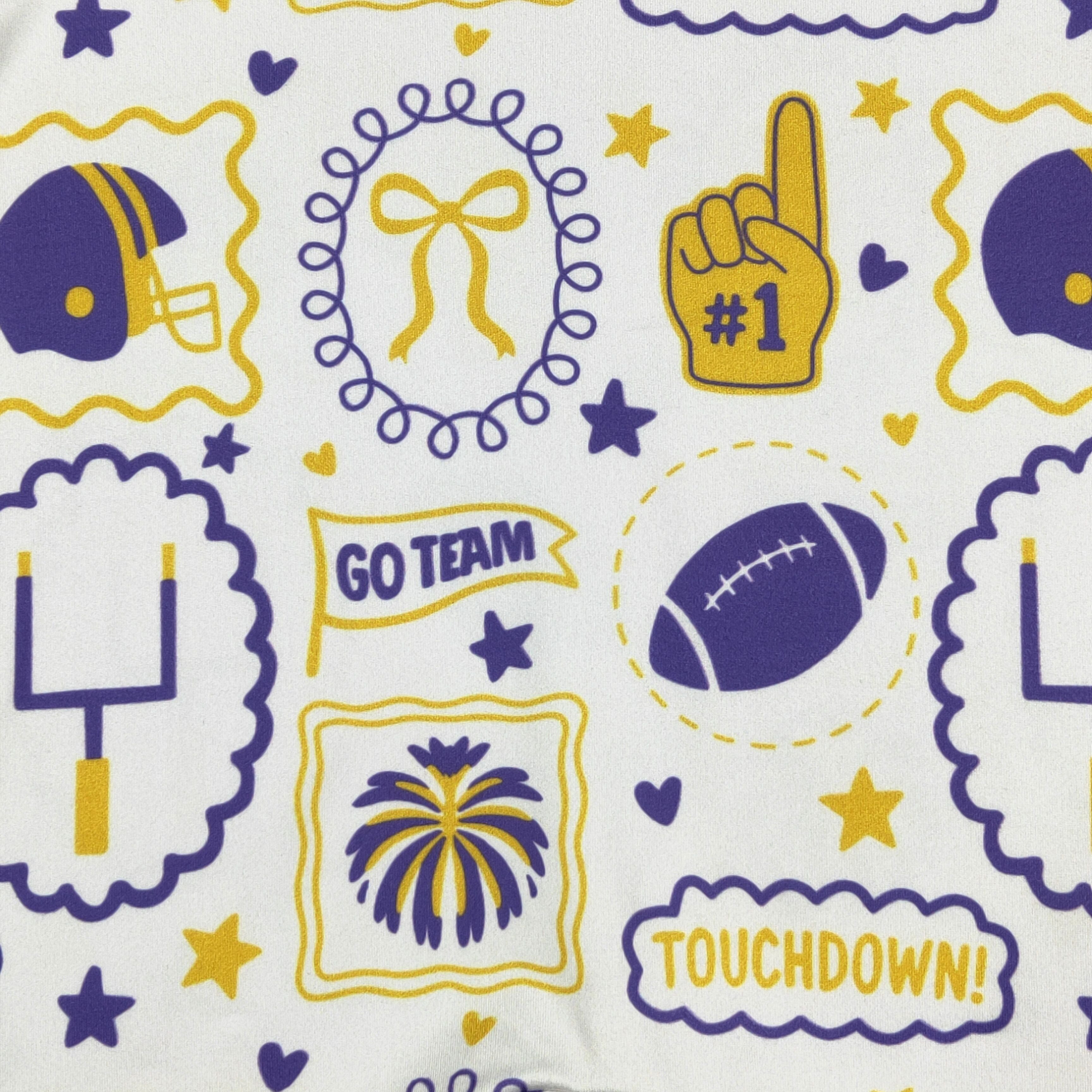 Purple & Gold Go Team Baby Romper