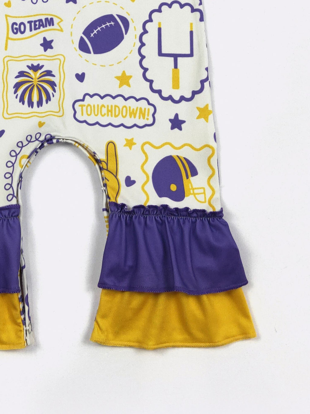 Purple & Gold Go Team Baby Romper
