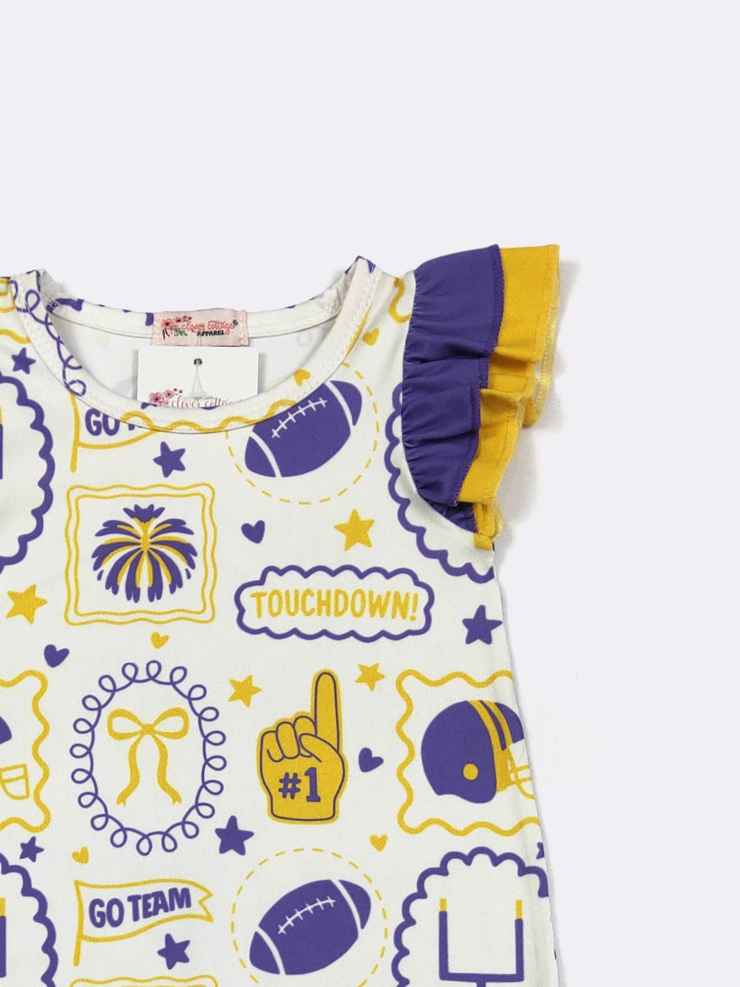 Purple & Gold Go Team Baby Romper