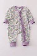 Purple floral print ruffle Outfit