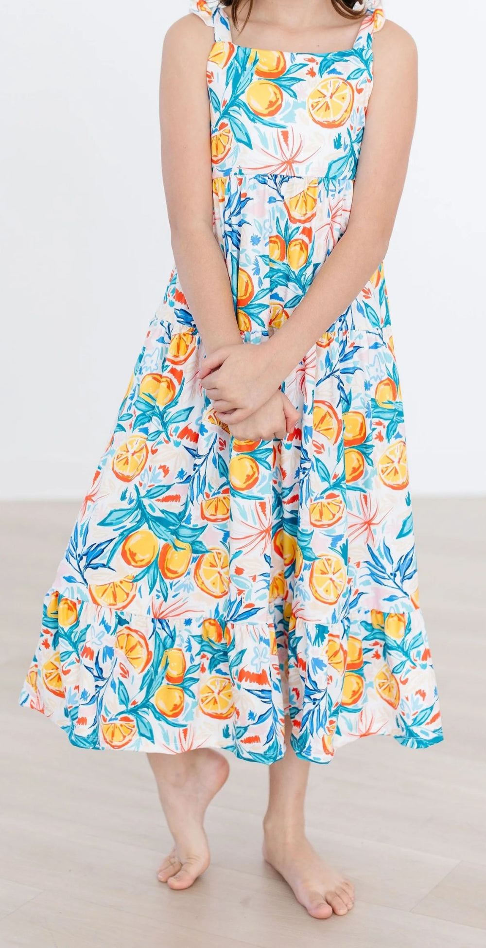 Tropical Summer Ruffle Maxi Dress