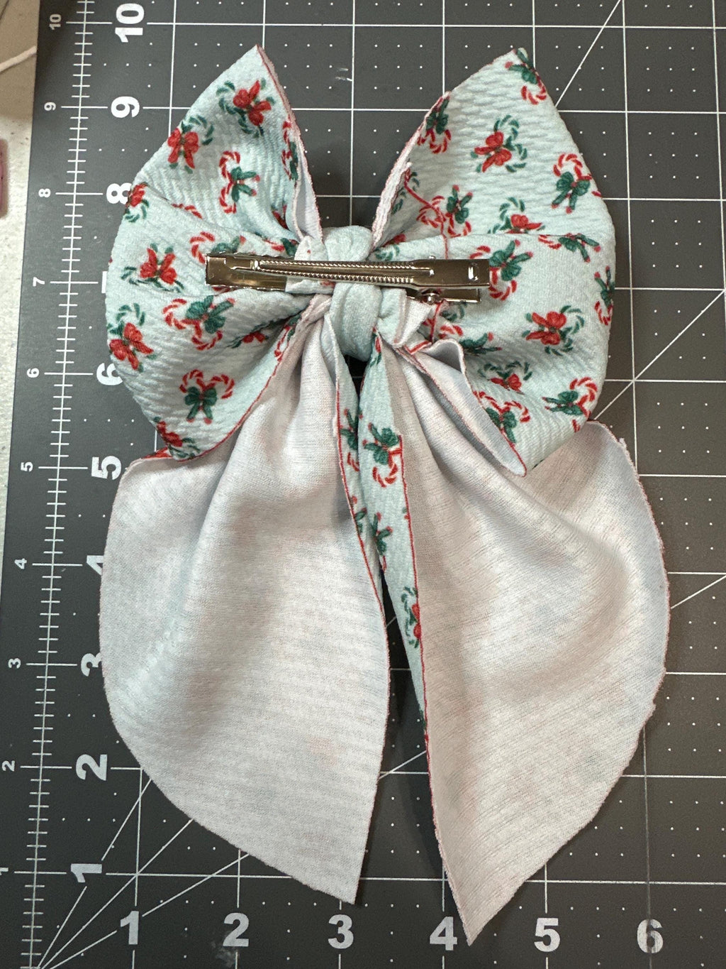Girly Christmas Flowy Sailor Fabric Hair Bows