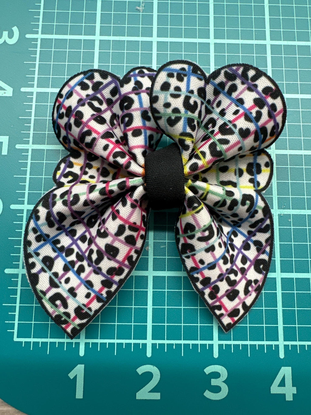 Mini Rainbow Animal Bubble Neoprene Hair bow