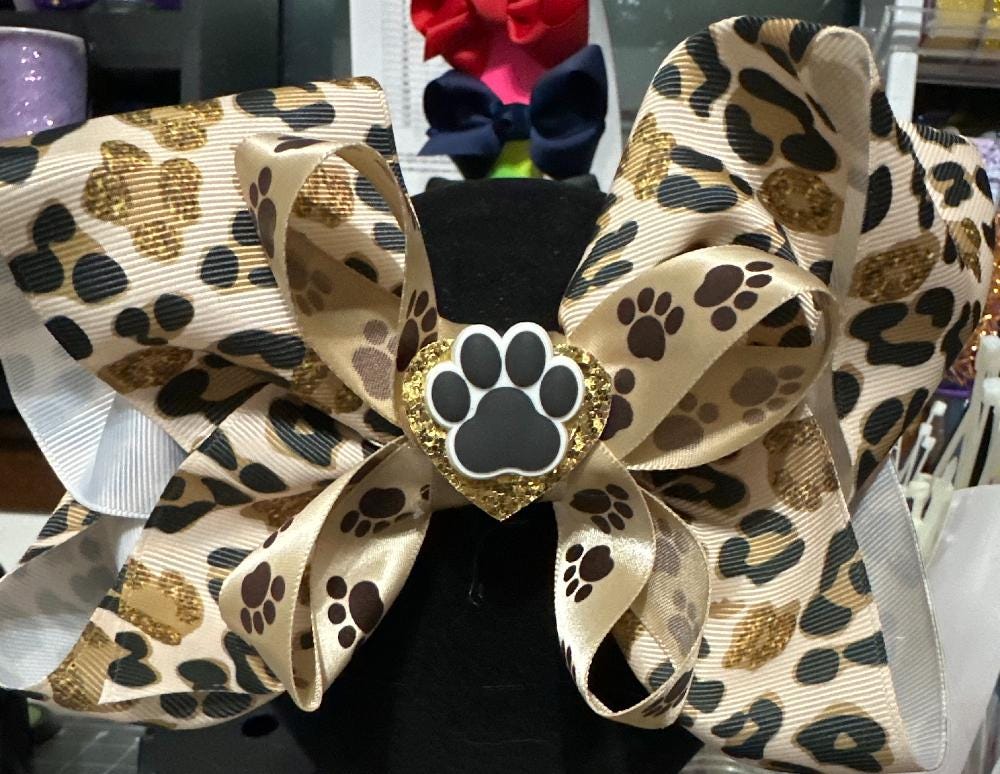 Leopard Print Boutique Hair Bow